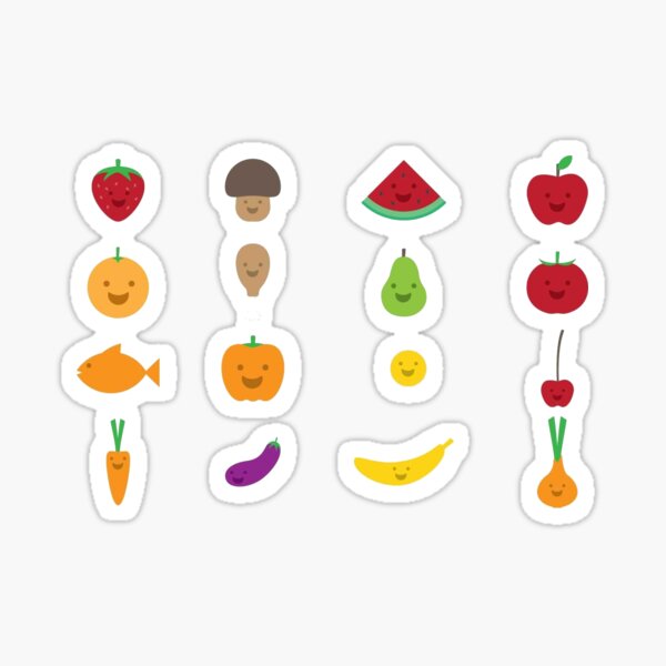 Item preview, Food Icons for kids Vegetables and fruits stickers designed and sold by Past-Midnight.