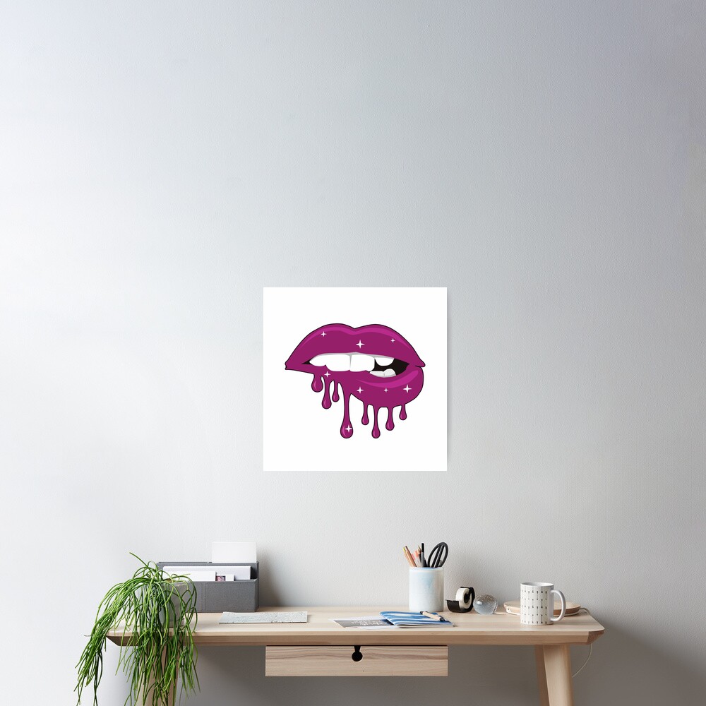 Purple Sparkle Lips Poster