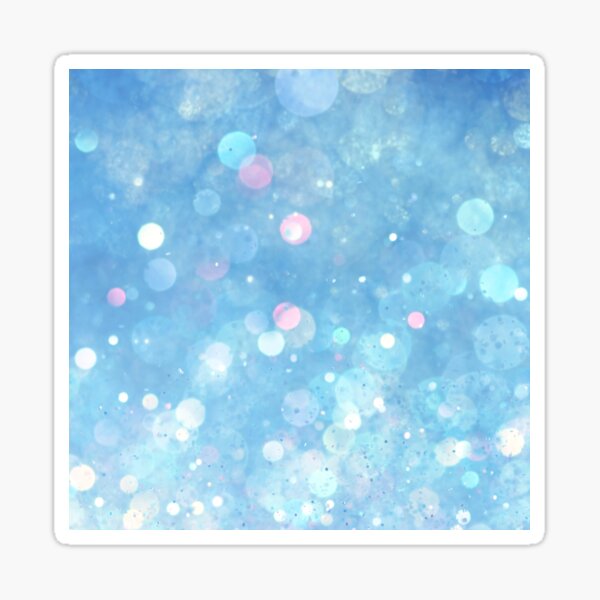 Ethereal Light Blue Crystal Aqua Glitter and Sparkle Lights Sticker