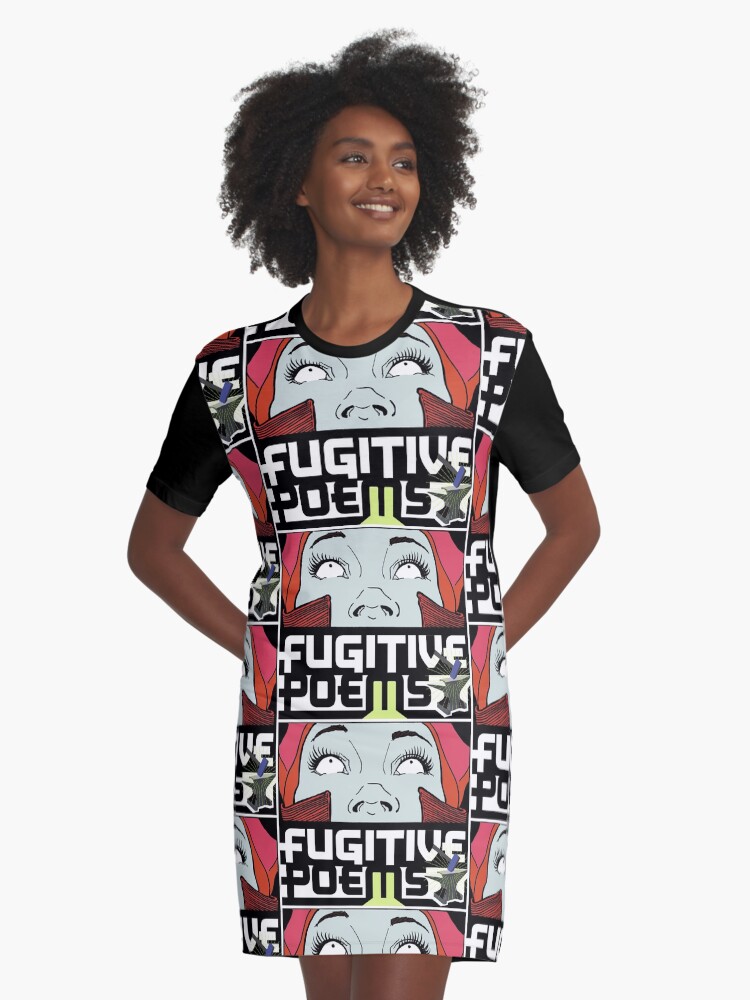 Thumbnail 1 of 5, Graphic T-Shirt Dress, "Shelter in Flames" Page Detail designed and sold by Jamlines.