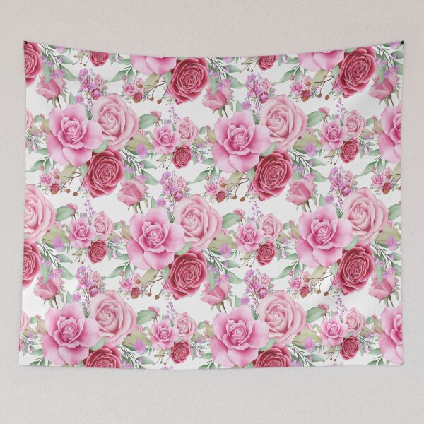 Item preview, Watercolor Floral pattern. Beautiful red and pink rose  flower pattern in white background.  designed and sold by docferds.