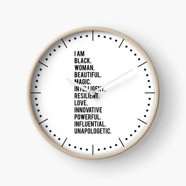 I Am Black Woman | African American | Black Lives Clock