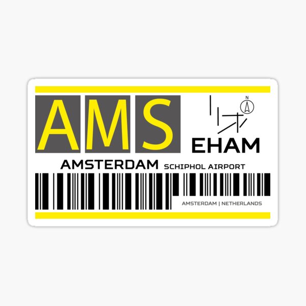 Destination Amsterdam Airport Sticker