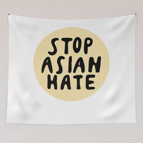 Item preview, Stop Asian Hate (tan) Sticker,  designed and sold by TalbotElizabeth.