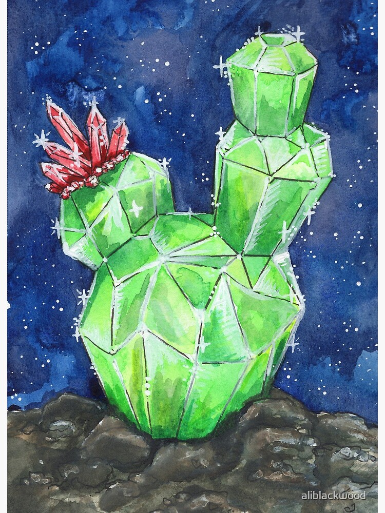 Trippy Cactus Painting 5x7 Acrylic Painting on Canvas Board