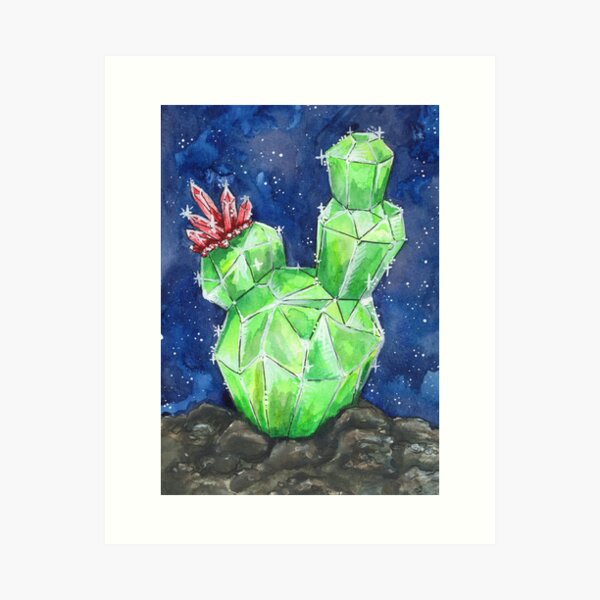 Crystal Cactus Art Print