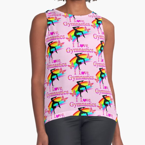 Pink I Love Gymnastics Design Sleeveless Top By Jlporiginals Redbubble