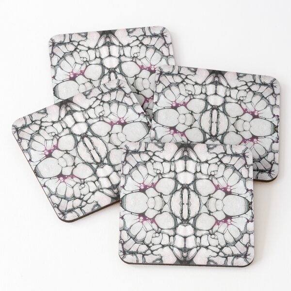 Item preview, Abstract Suminagashi Marble Print in Black, Pink, and White designed and sold by Akvauter.