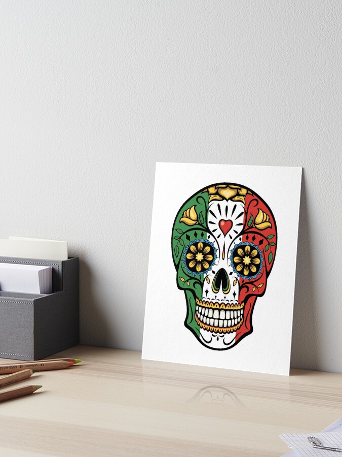 Calavera- Floral Sugar Skull Art Board Print for Sale by