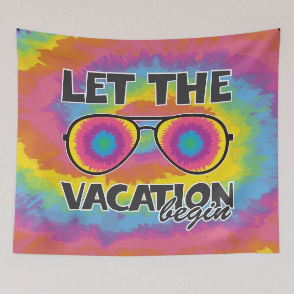 Item preview, Let The Vacation Begin,  Tie Dye Palm Beach, Tie Dye Summer designed and sold by hoangthedoodler.