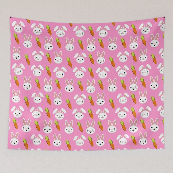 Item preview, Cute Bunny Rabbit Carrot Pattern designed and sold by SkyStract.