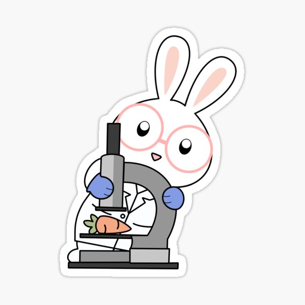 Item preview, Cute Scientist Bunny with Microscope designed and sold by cutebunbun.