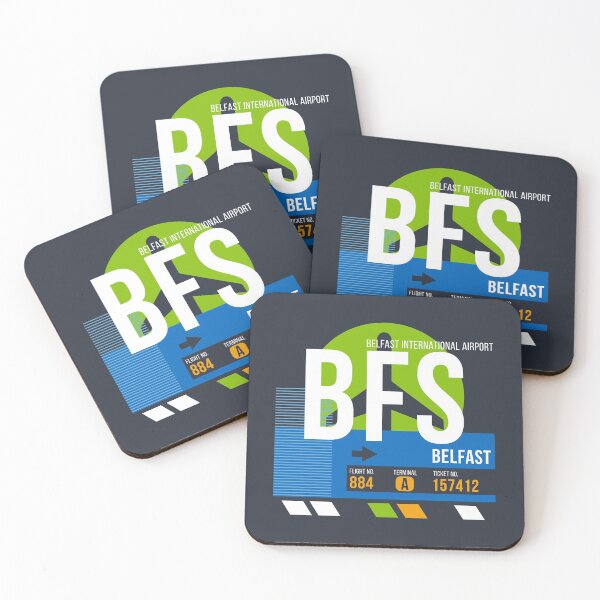 Item preview, Belfast, Northern Ireland (BFS) Airport Code Baggage Tag designed and sold by SLAG-Creative.