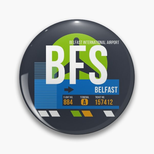 Item preview, Belfast, Northern Ireland (BFS) Airport Code Baggage Tag designed and sold by SLAG-Creative.