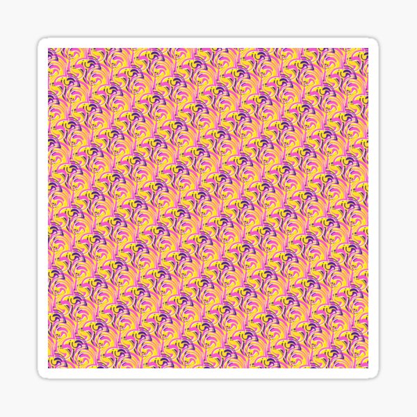 Geometric Colourful Psychedelic Ripple Pattern Sticker
