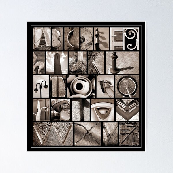 Alphabet Monochrome Print Poster