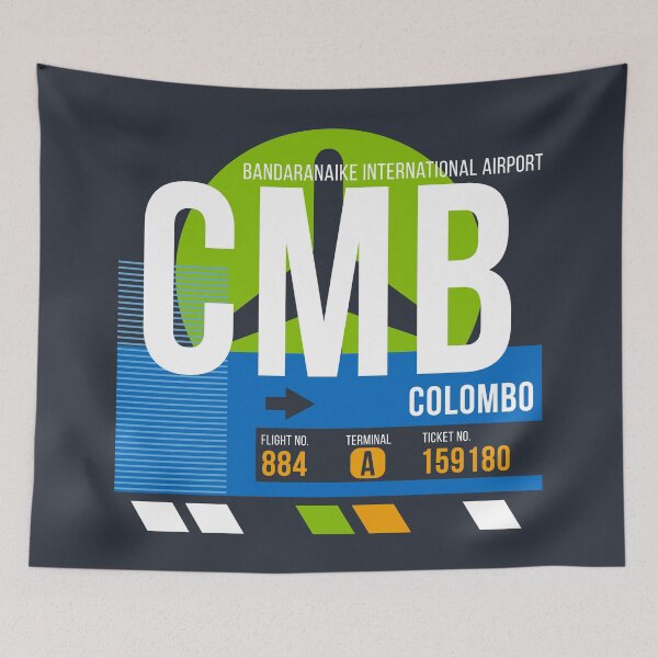 Item preview, Colombo, Sri Lanka (CMB) Airport Code Baggage Tag designed and sold by SLAG-Creative.