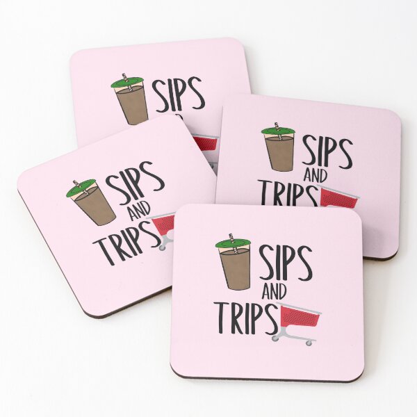 Item preview, Sips and trips iced coffee shopping cart funny store drink cappuccino tumbler lover designed and sold by tiffanator606.