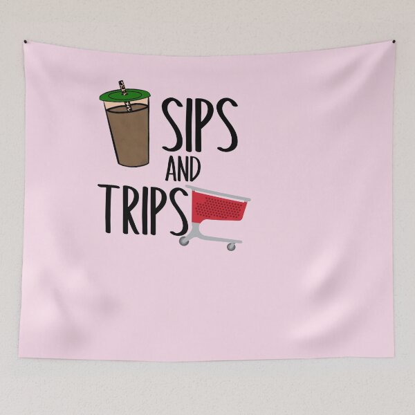 Item preview, Sips and trips iced coffee shopping cart funny store drink cappuccino tumbler lover designed and sold by tiffanator606.
