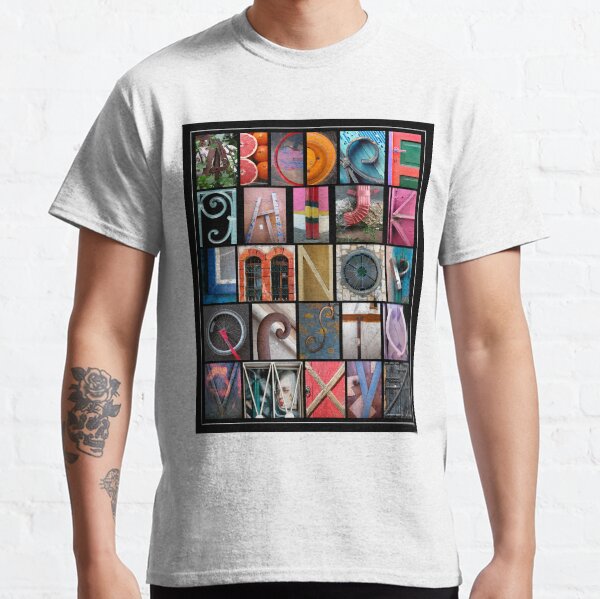 Coloured Alphabet Print Classic T-Shirt