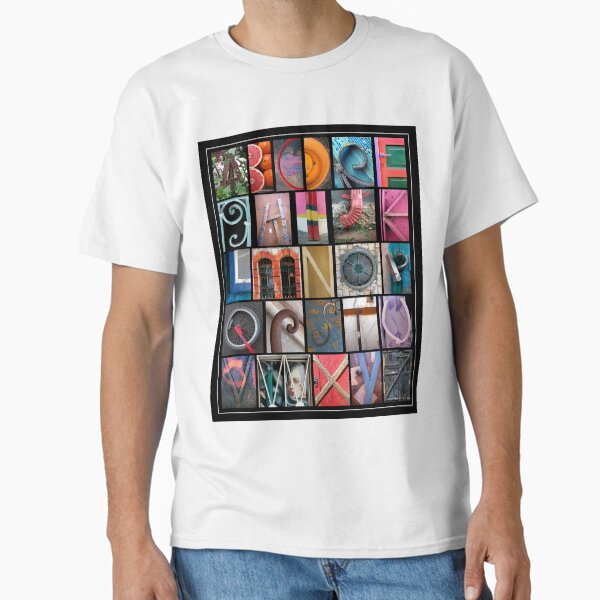 Coloured Alphabet Print Classic T-Shirt