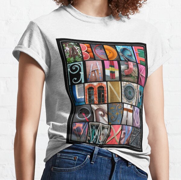 Coloured Alphabet Print Classic T-Shirt