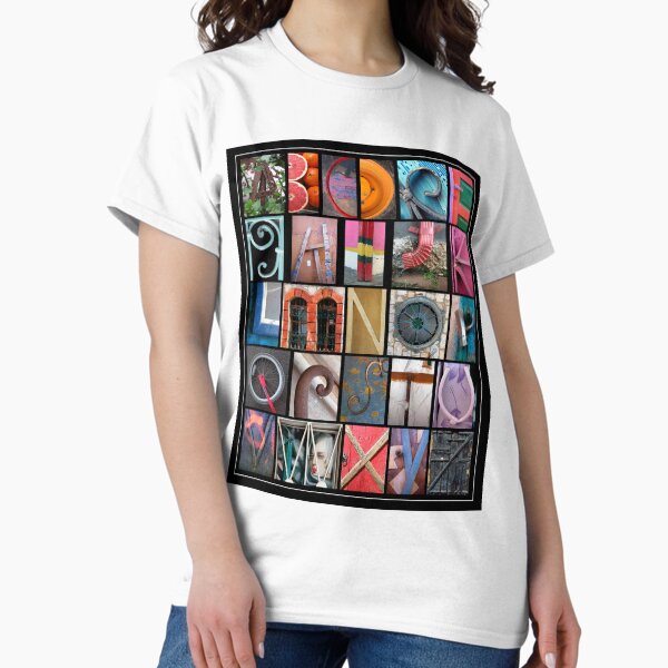 Coloured Alphabet Print Classic T-Shirt