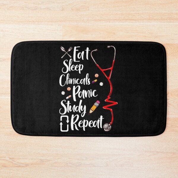 Item preview, Eat Sleep Clinicals Panic Study Repeat Nursing Pun designed and sold by perfectpresents.