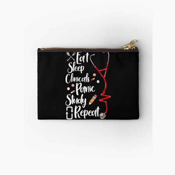 Item preview, Eat Sleep Clinicals Panic Study Repeat Nursing Pun designed and sold by perfectpresents.