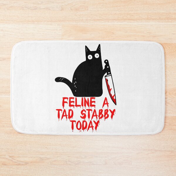 Item preview, Feline A Tad Stabby Today - Funny Murderous Black Cat WHAT? Holding Knife designed and sold by cxytees.