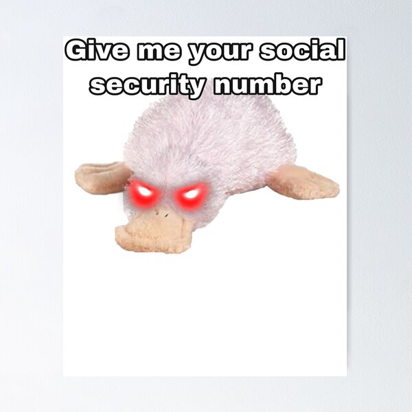 Item preview, Webkinz waddles give me your social security number meme Sticker designed and sold by TalbotElizabeth.