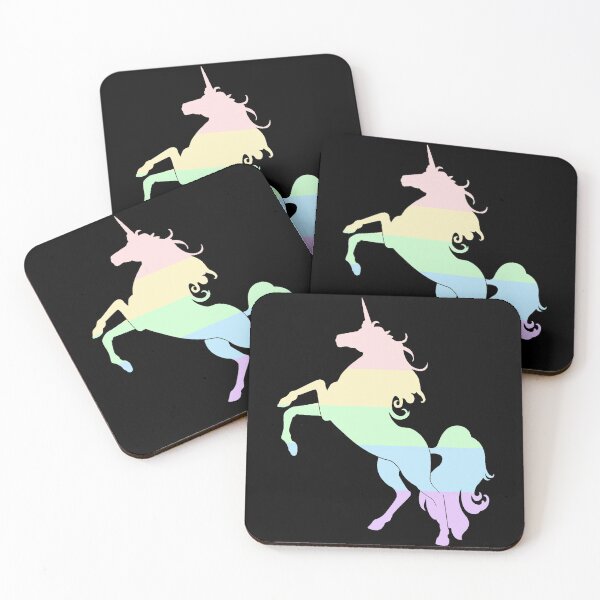 Item preview, Pastel Unicorn on Dark Solid Plain Black - Gift For Unicorn Lovers designed and sold by Sajuade.