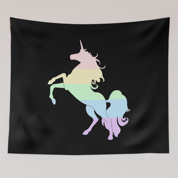 Item preview, Pastel Unicorn on Dark Solid Plain Black - Gift For Unicorn Lovers designed and sold by Sajuade.