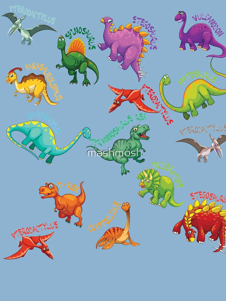 Heybroh Women's Crop Top Different Types of Dinosaurs with Names