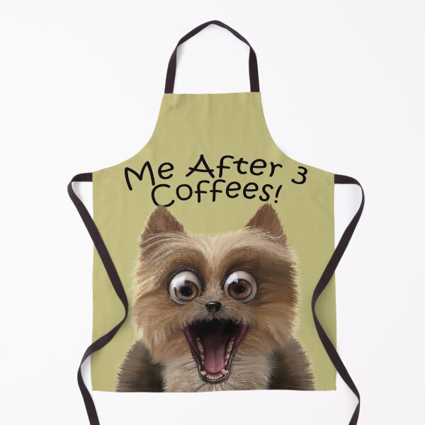 Item preview, Over-excited Yorkie: Me After 3 Coffees! in black text for light colored merchandise designed and sold by itsashorething.