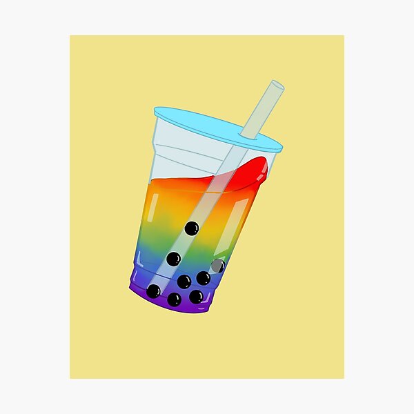 Item preview, Pride Flag Bubble Tea (Six Colours Version) designed and sold by KazsStickerShop.