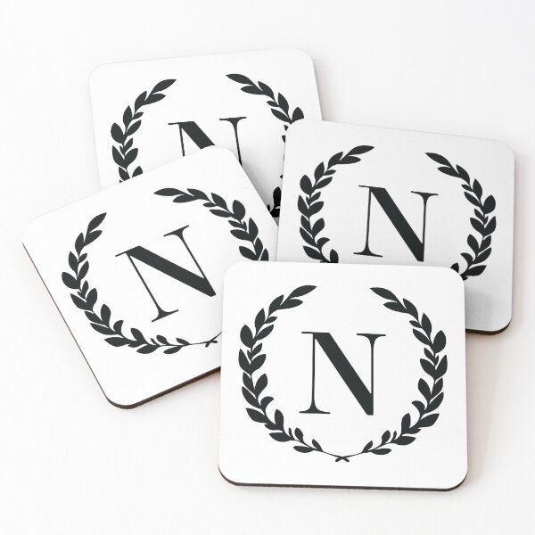 Item preview, Letter N, Laurel wreath monogram N, Initial N, Laurel frame with letter N designed and sold by KateBilous.