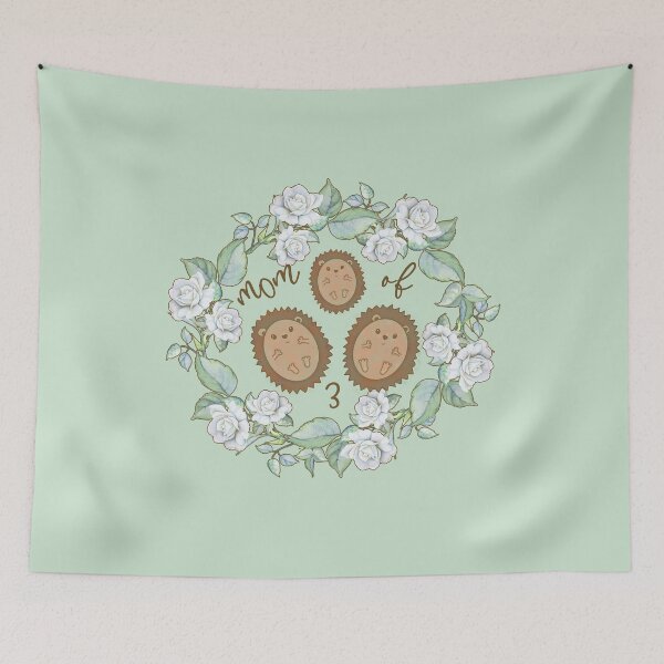 Item preview, Sage Mother's Day Cottagecore Aesthetic - Mom of 3 - Hedgehogs  designed and sold by GrimButterfly.