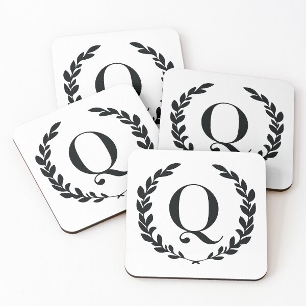 Item preview, Letter Q, Laurel wreath monogram Q, Initial Q, Laurel frame with letter Q designed and sold by KateBilous.