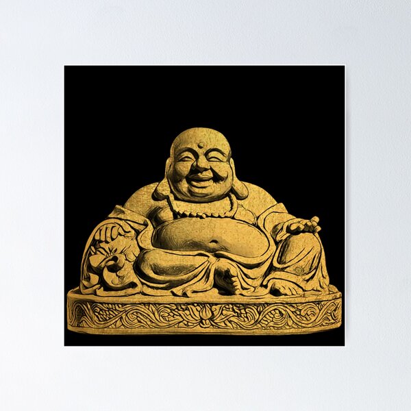 Item preview, Budai (The Fat Buddha) (on black) designed and sold by DotorEaon.
