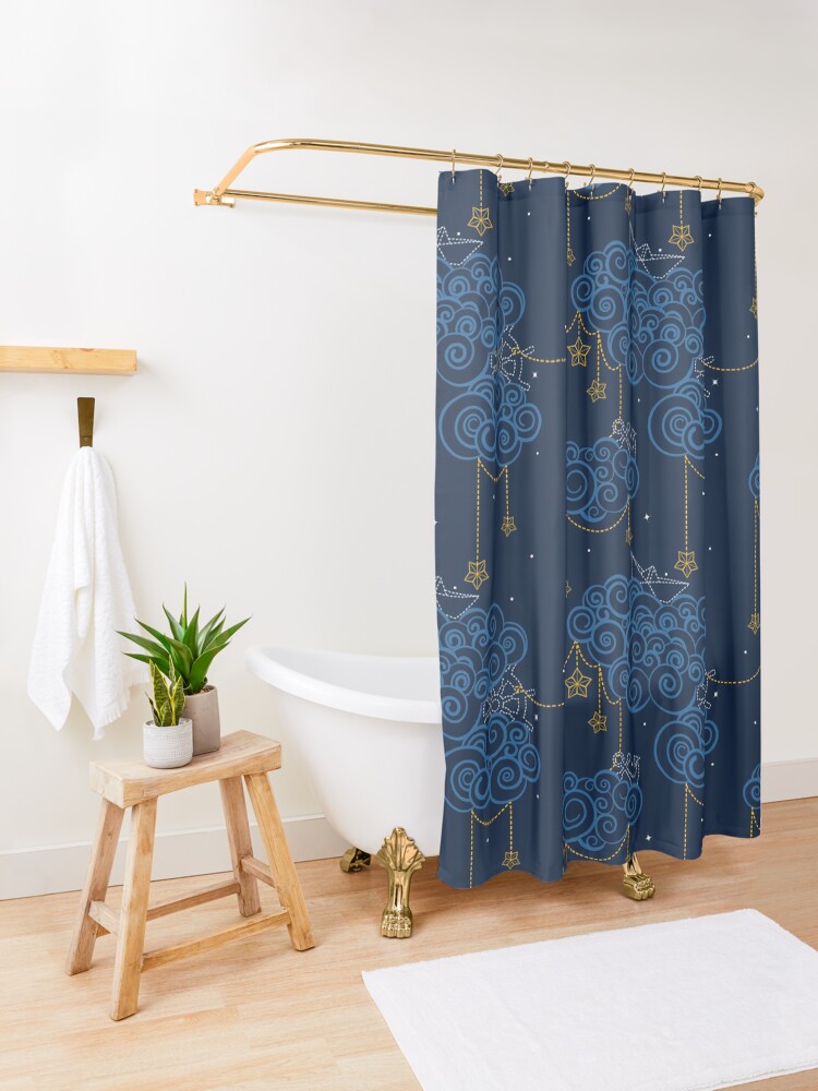 Alternate view of Nautical Skies Shower Curtain