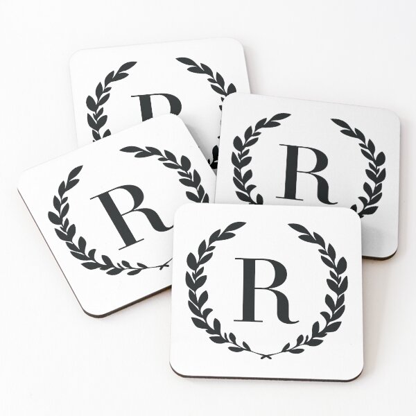 Item preview, Letter R, Laurel wreath monogram R, Initial R, Laurel frame with letter R designed and sold by KateBilous.