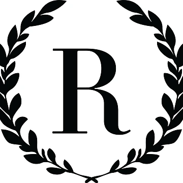 Artwork thumbnail, Letter R, Laurel wreath monogram R, Initial R, Laurel frame with letter R by KateBilous