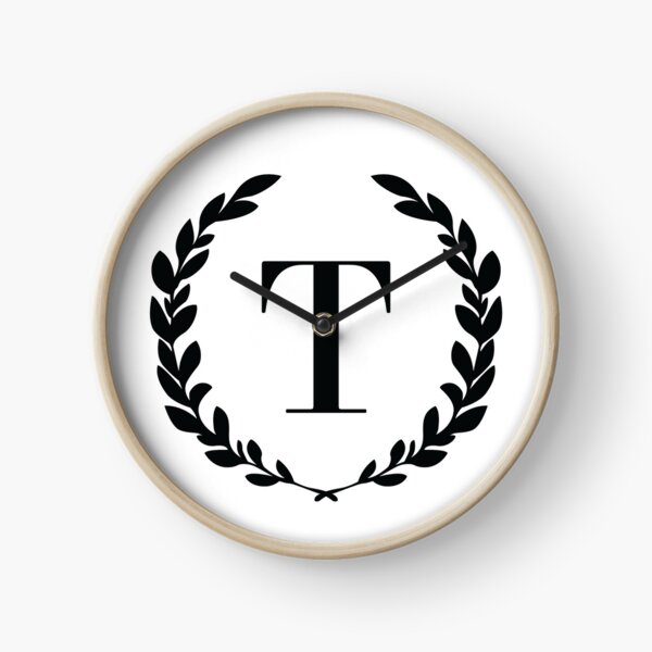 Item preview, Letter T, Laurel wreath monogram T, Initial T, Laurel frame with letter T designed and sold by KateBilous.