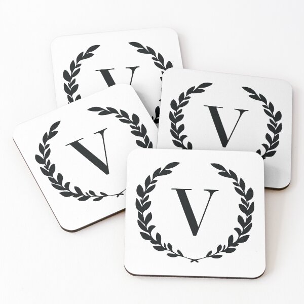 Item preview, Letter V, Laurel wreath monogram V, Initial V, Laurel frame with letter V designed and sold by KateBilous.