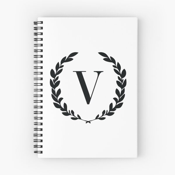 Artikelvorschau, Buchstabe V, Lorbeerkranzmonogramm V, Initiale V, Lorbeerrahmen mit Buchstabe V. entworfen und verkauft von KateBilous.