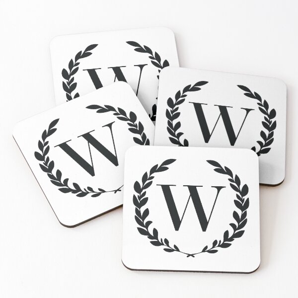 Item preview, Letter W, Laurel wreath monogram W, Initial W, Laurel frame with letter W designed and sold by KateBilous.