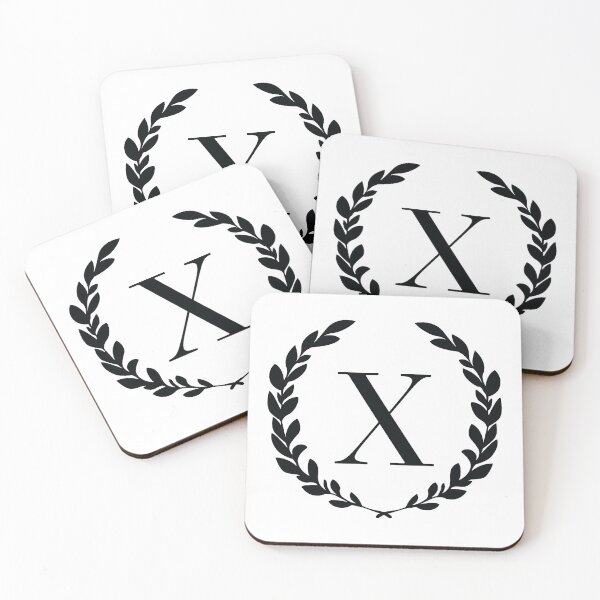 Item preview, Letter X, Laurel wreath monogram X, Initial X, Laurel frame with letter X designed and sold by KateBilous.