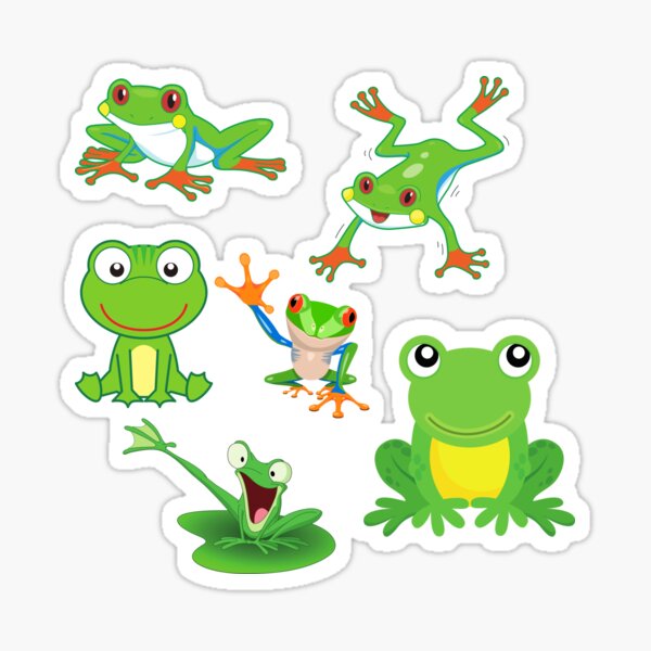 Cute Frog Pack Sticker For Sale By Isurudinushaper Redbubble