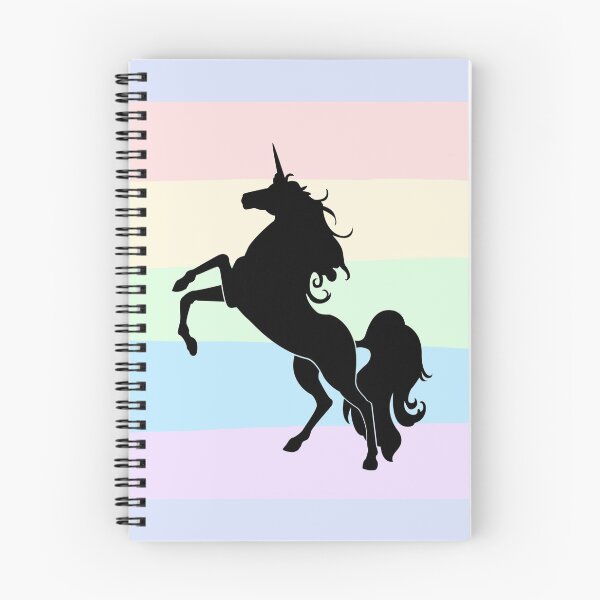 Item preview, Black Unicorn Silhouette on Pastel Rainbow colors - Gift For Unicorn Lovers designed and sold by Sajuade.